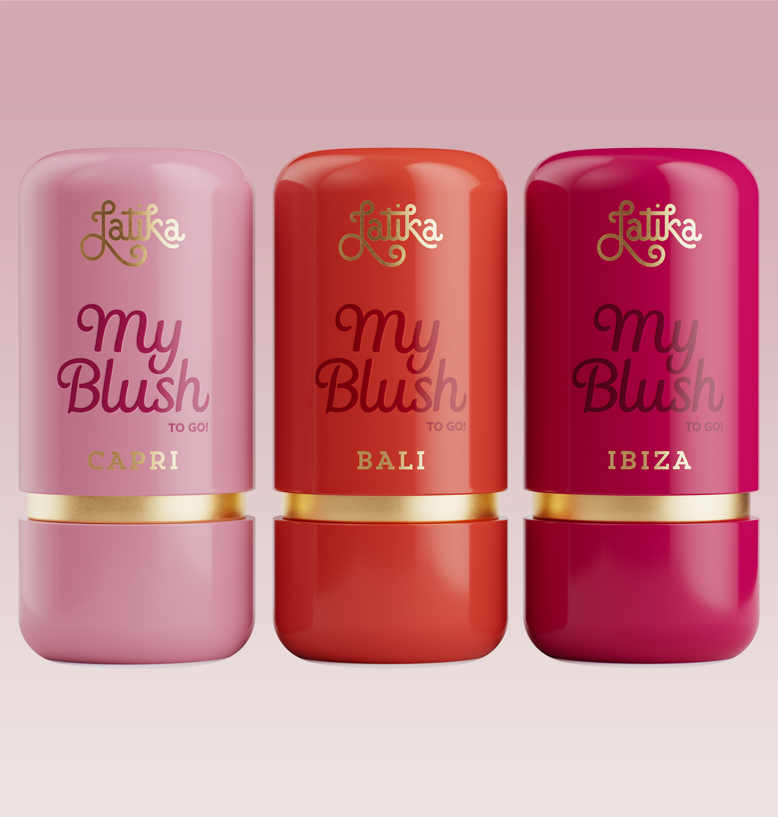 Latika My Blush To Go 7g - Stick Multifuncional 3 em 1 Olhos Bochechas e Lábios