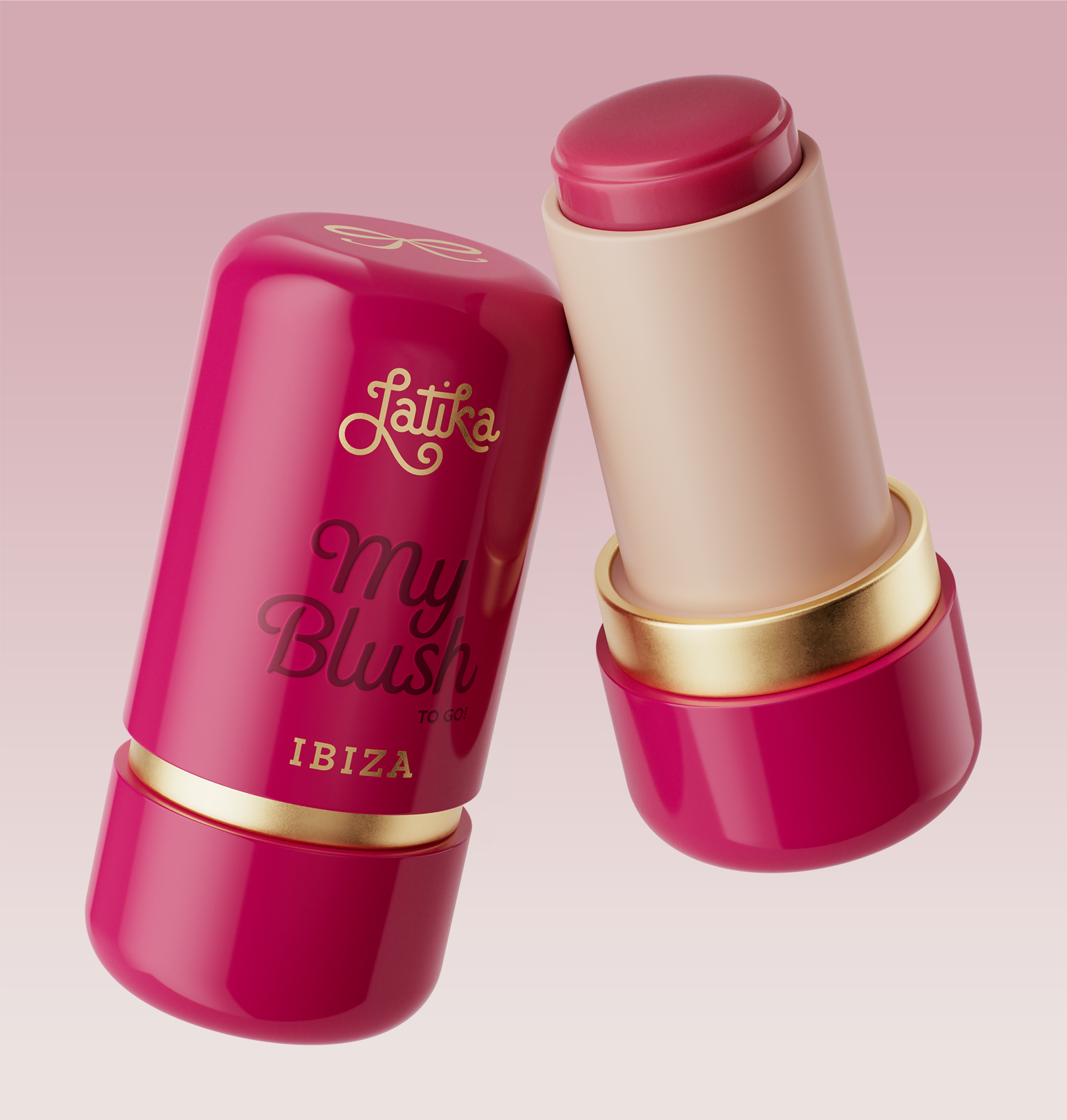 Latika My Blush To Go 7g - Stick Multifuncional 3 em 1 Olhos Bochechas e Lábios